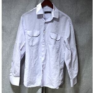 The Men’s Store at Bloomingdale’s Light Purple Linen Blend Shirt Size M